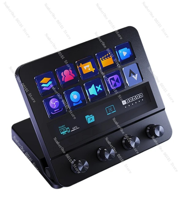 N4 Custom Keyboard with Touch Screen for Live Streaming, Console Visualization, Streamdeck Macro Keys for Streamers and Creators