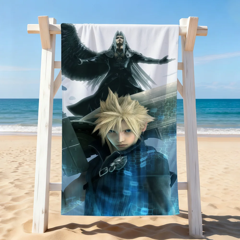 Toalha de banho para secar, jogo de aventura F-Final F-Fantasy, aplicável para natação leve, camping, yoga, praia