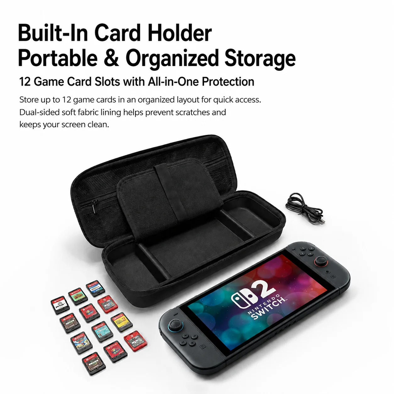 YOOPEO Carrying Case Storage Bag for Mobapad M12, NYXI Hyperion 3 & Switch 2 Console Zipper Shell Shockproof Protective Case