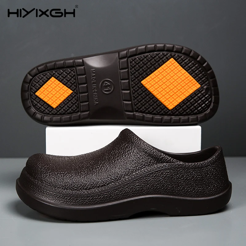 New Summer Men's Waterproof Anti-slip Clogs Slippers Chef Kitchen Shoes Beach Garden Pet Worker Outdoor Fishing Shoes