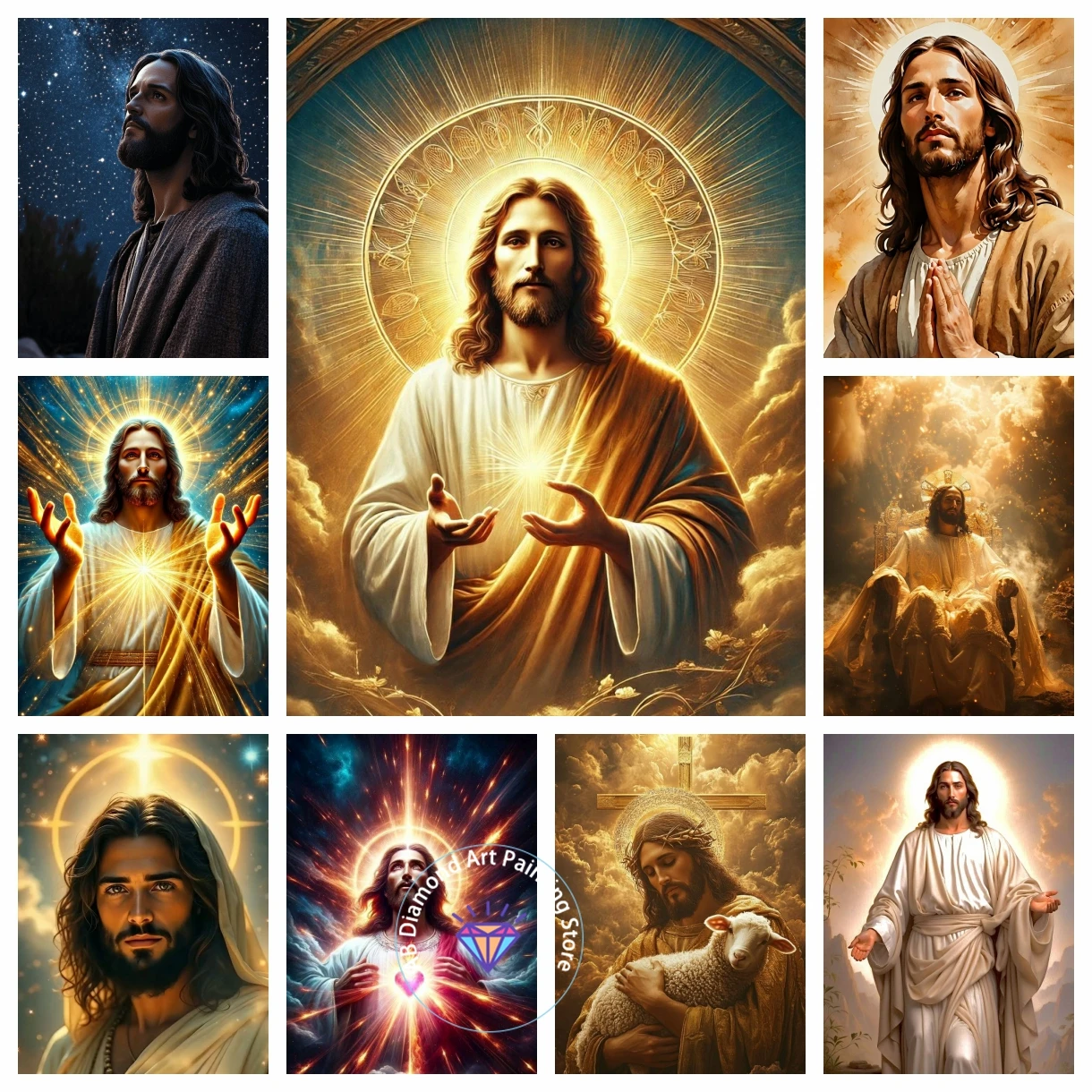 

God Christian AB Diamond Painting Kit 5D DIY Diamond Embroidery Cross Stitch Handmade Art Gift Crafts Home Decor Gift