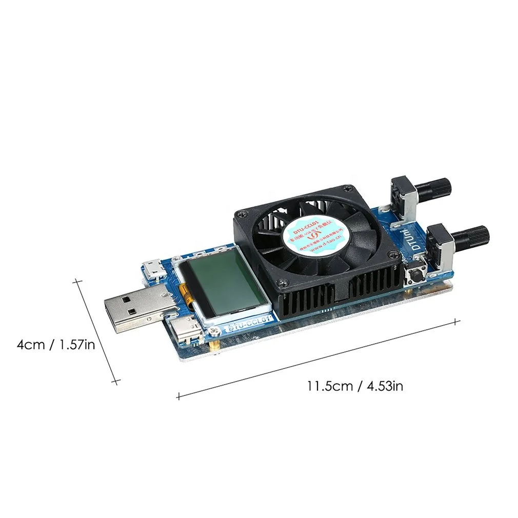 0.2A~3A USB Electronic Load Tester Module Current Resistance USB Power Battery Tester PCB Board Testing Analyzer
