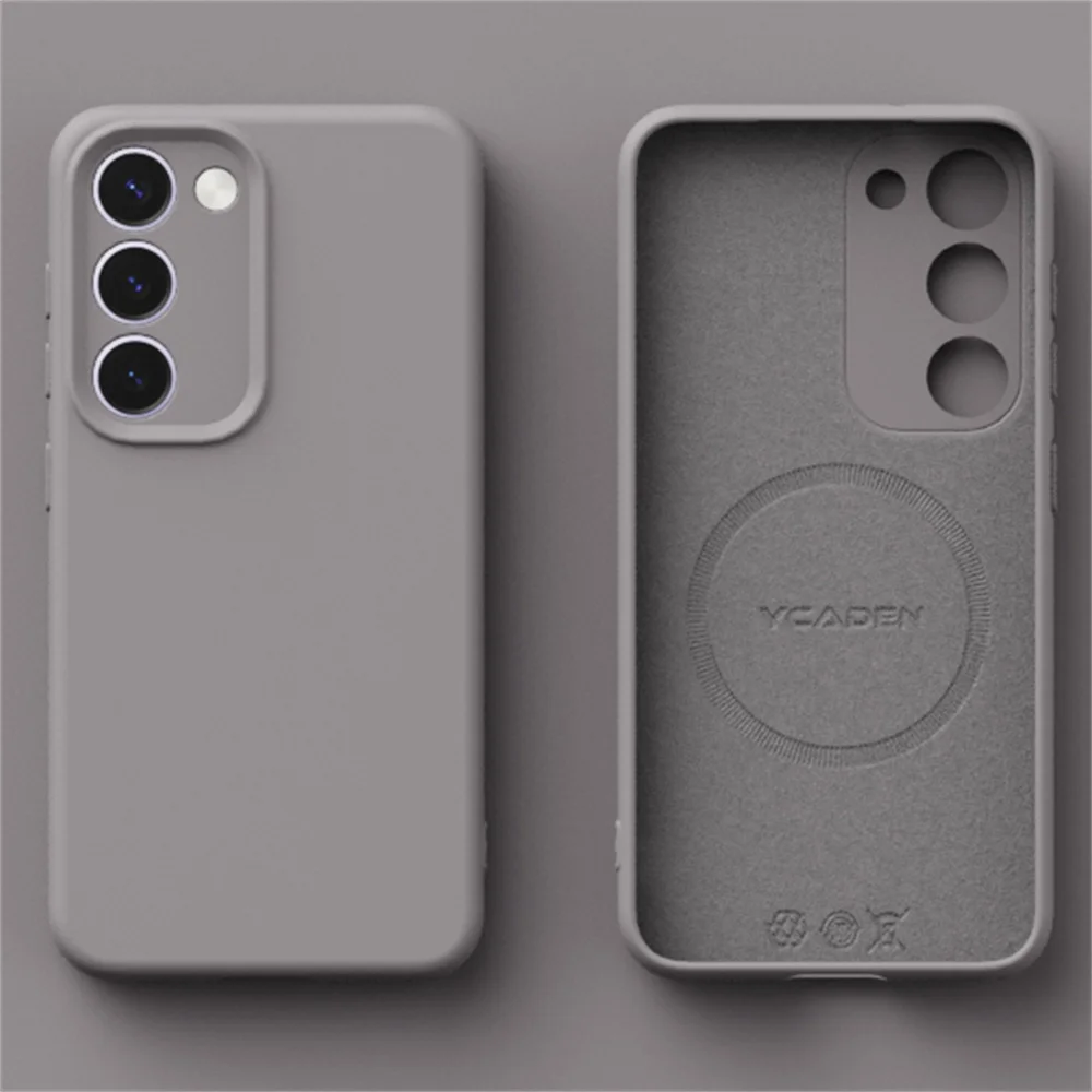 Luxuriöse Matte Original Flüssigsilikon-Hülle für Samsung Galaxy S24 S23 S22 Plus Ultra mit Magsafe Magnetischer Schutz-Rückabdeckung