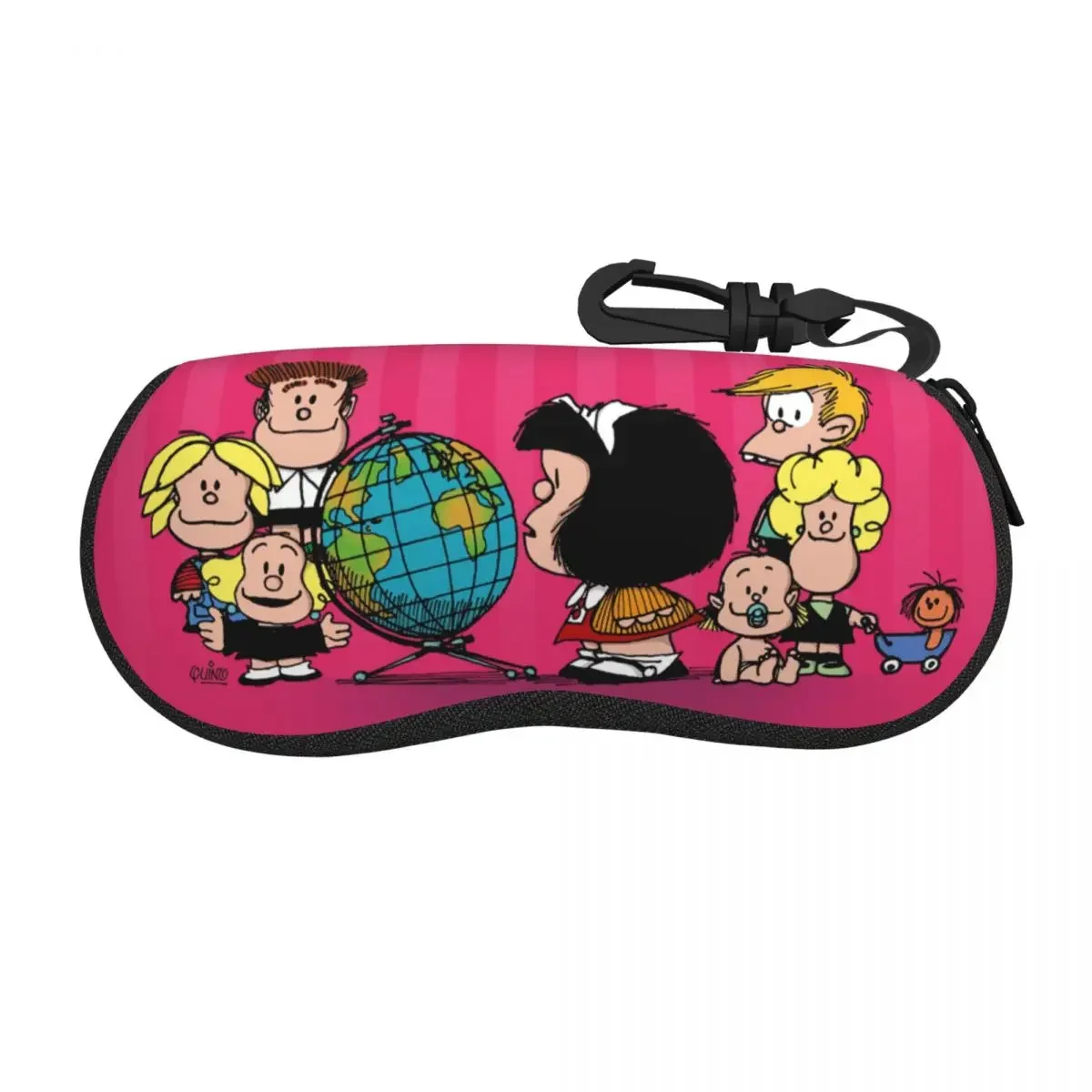 Custom Mafalda Friends Eyeglass Glasses Case Women Men Soft Quino Comic Cartoon Sunglasses Protective Pouch