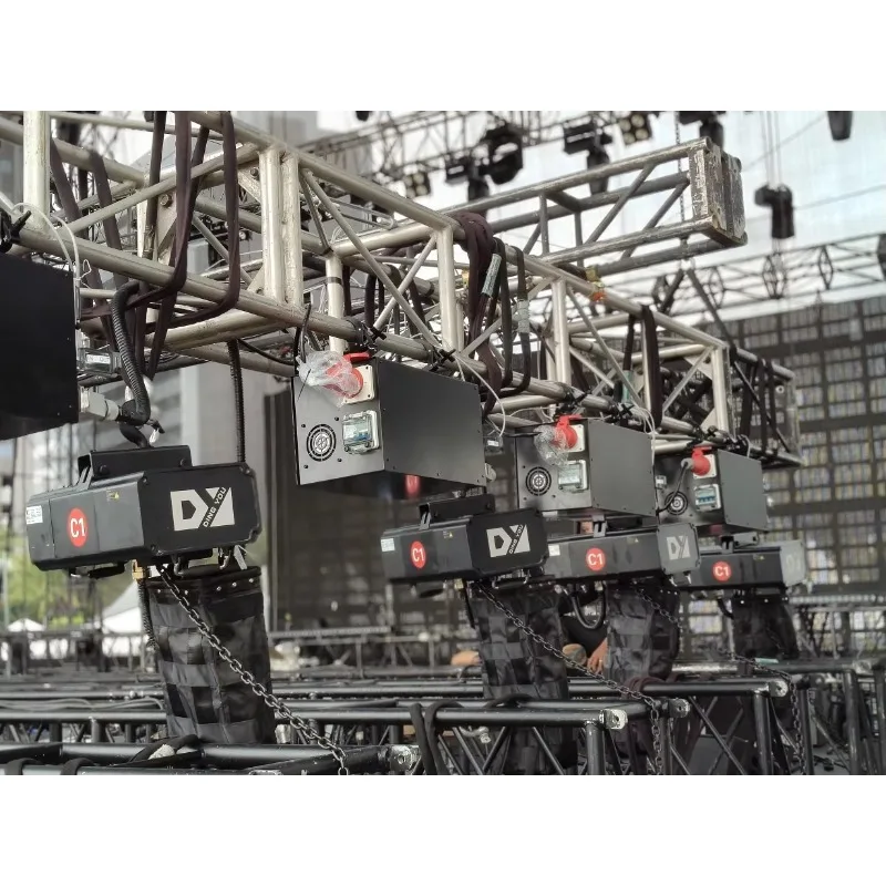 Equipamento de entretenimento de guindaste de palco de corrente, sistema de freio duplo, elevador elétrico para equipamento de iluminação de teatro de concerto