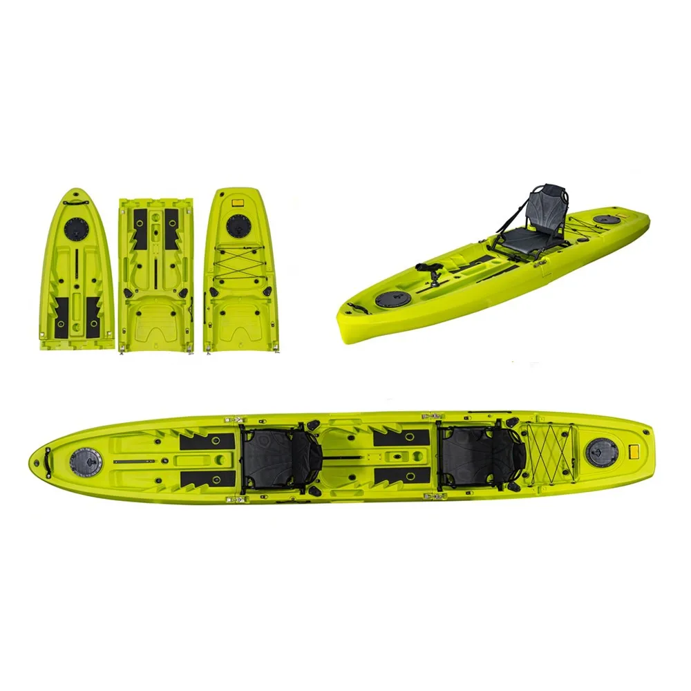 3 قطع أقسام 2 مقاعد شخصية مزدوجة الجلوس على الجزء العلوي لصيد الأسماك الترفيهية على نهر البحيرة قارب كاياك مع كرسي المقعد الخلفي