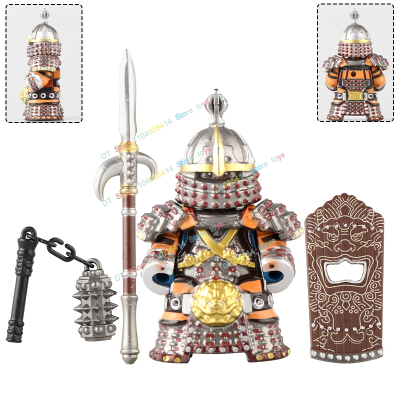 MOC Militaire Middeleeuwse Actiefiguren Jimu Lancelot Soldaten Iron Float Slayer Ridder Accessoires Bouwstenen Speelgoed R123 DT002