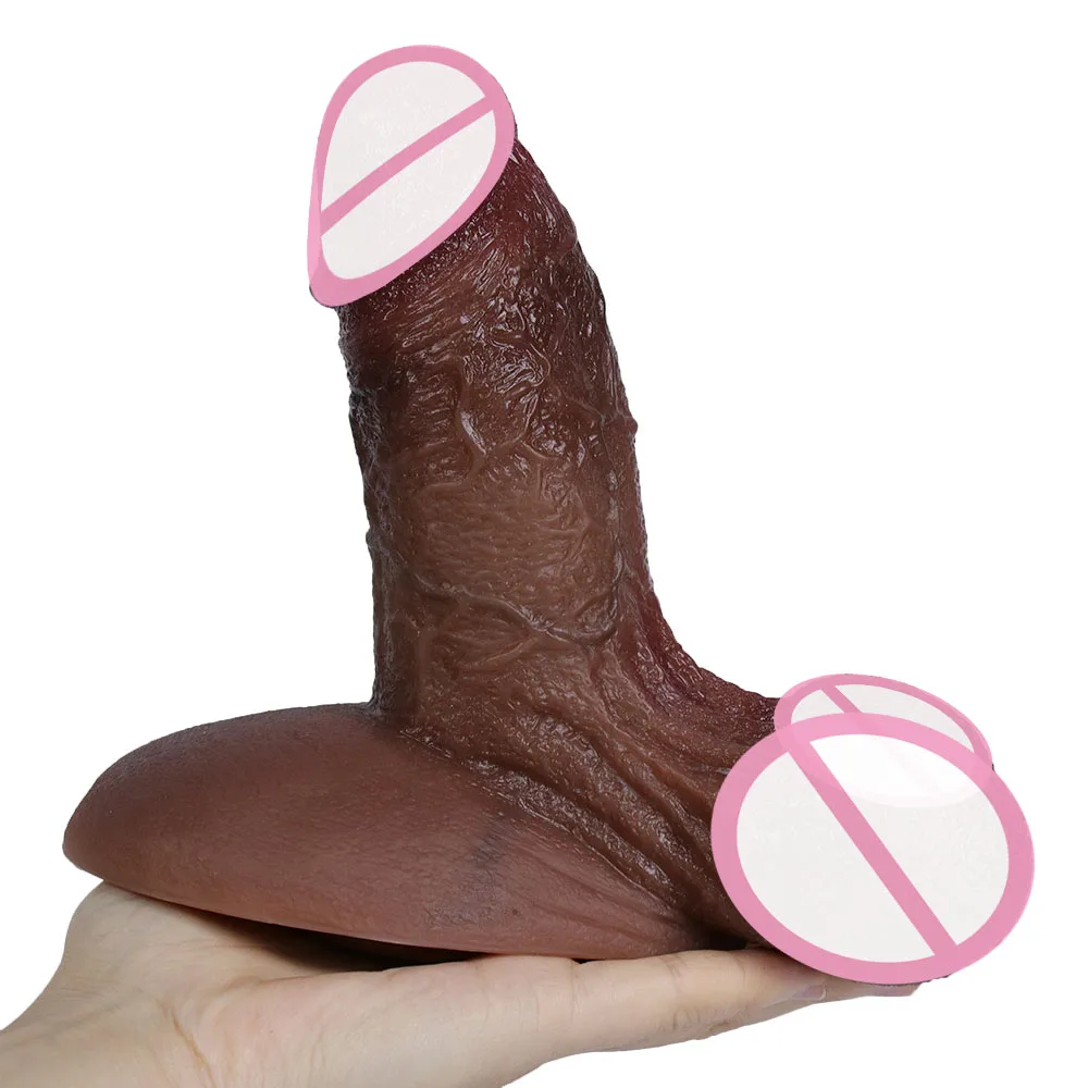 Realistic Dildo Real Skin Feeling Silicone Penis with Suction Cup Anal Cock Sex Toy for Adult Women Lesbian Vaginal Stimulation