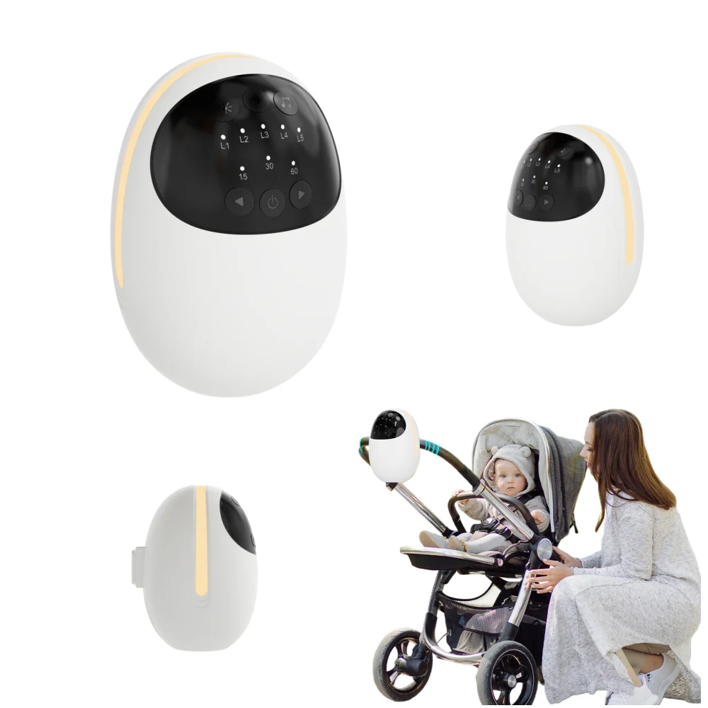 ベビーカー用ロッキングチェア、充電式1800mahバッテリー、ホワイトノイズ、心地よい音、led呼吸灯、3つのタイマーモード付き