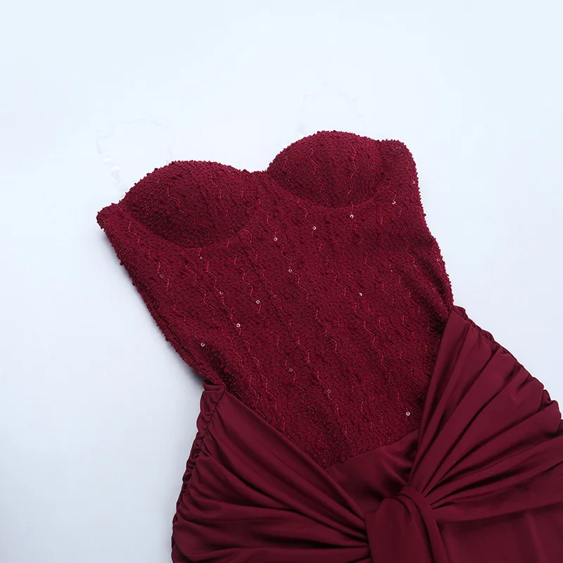 فساتين عيد ميلاد أنيقة للنساء، فستان ماكسي أنيق بدون حمالات، فساتين نادي الحفلات، فساتين سهرة نسائية محبوكة، ملابس الزفاف #6