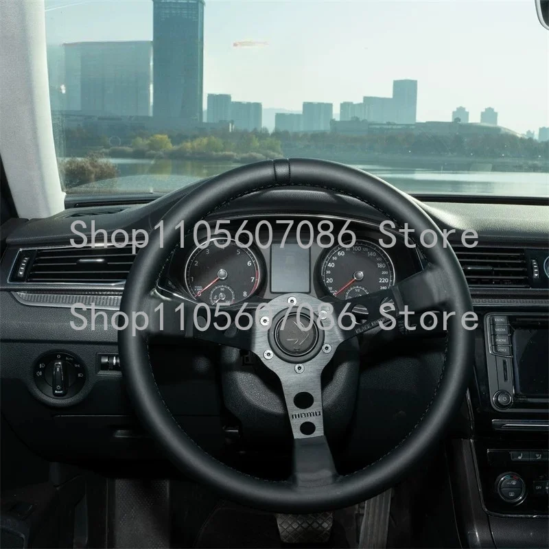 Suitable for MOMO 14 Inch Deep Concave Modified Steering Wheel Quick Release Steering Wheel Emulator Racing Car view 5