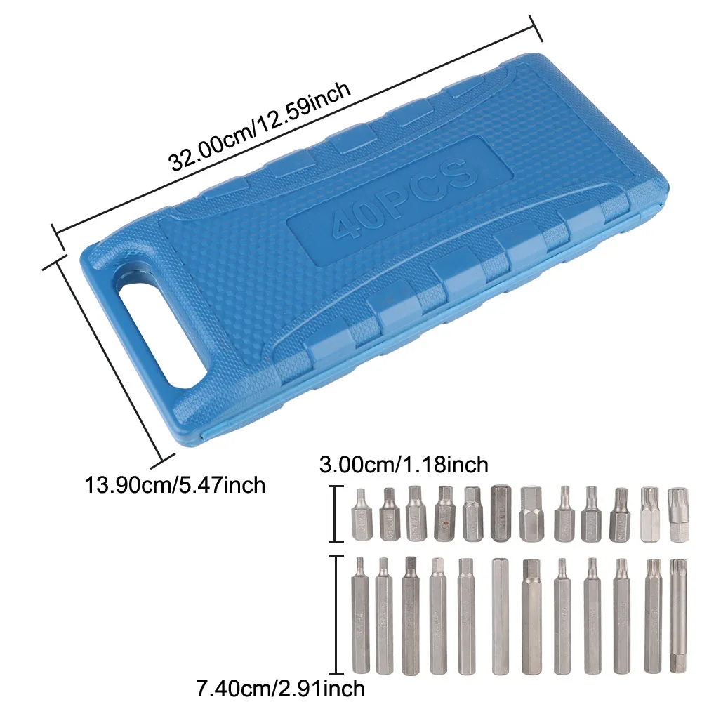 Set di chiavi esagonali a bussola a stella 40 pz/set strumenti di riparazione per auto kit di attrezzi manuali Set di maniche a pressione in lotti riparazione della macchina