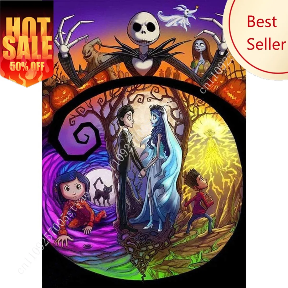 

Nightmare Before Christmas Tapestry Disney Cartoon Poster Flag Wall Hanging Art Party Holiday Decorations Custom Gift Tapestries