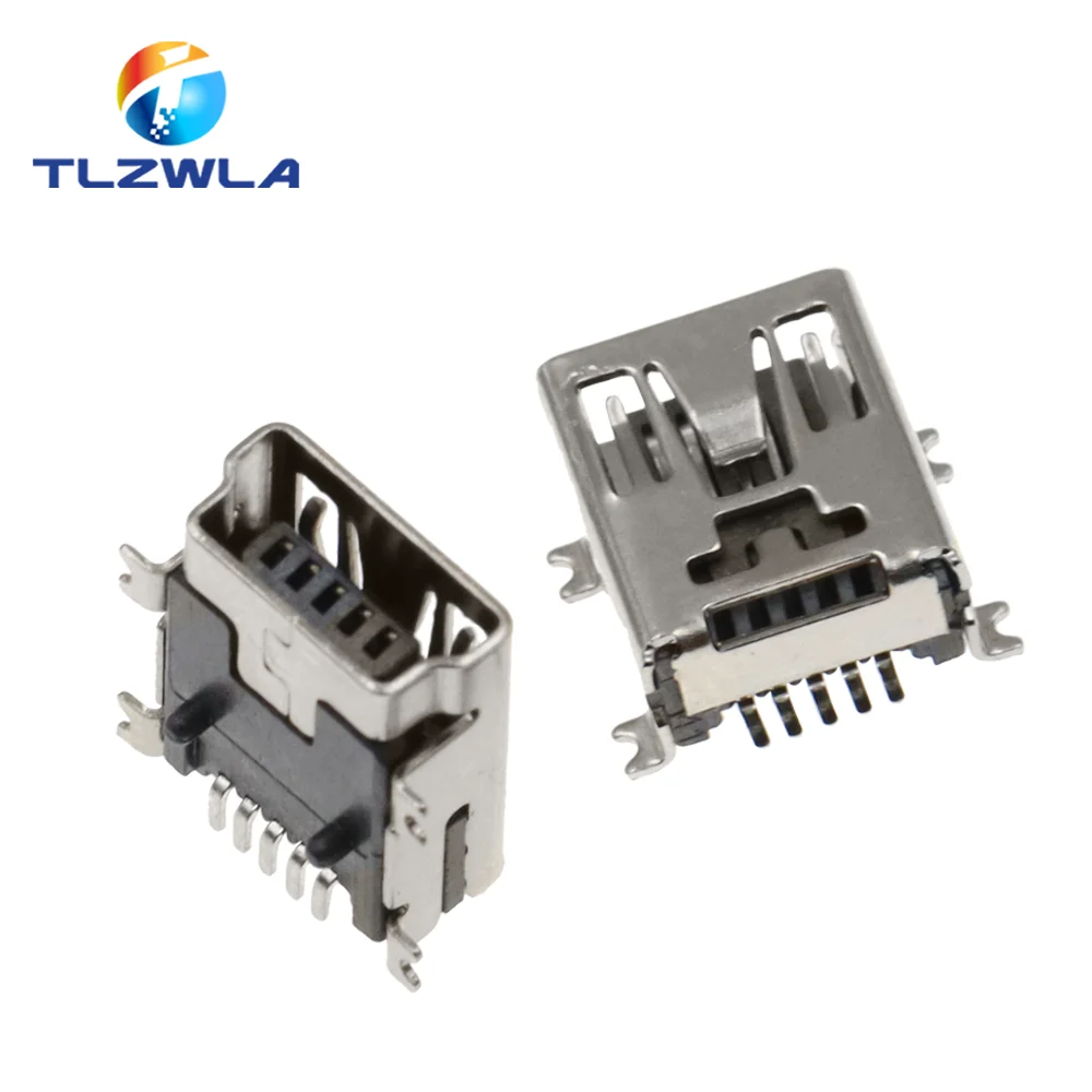 10 sztuk Mini USB SMD 5Pin kobieta Mini B złącze wtykowe podstawa zasilacza
