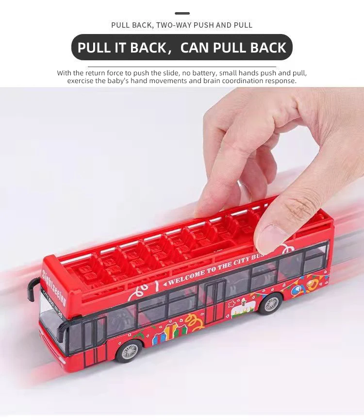 Bus Kids Toys Diecast Inertial Pull Back Car Model Bus School Bus Light Music Children Vehicles Car Educational Toys for Boys