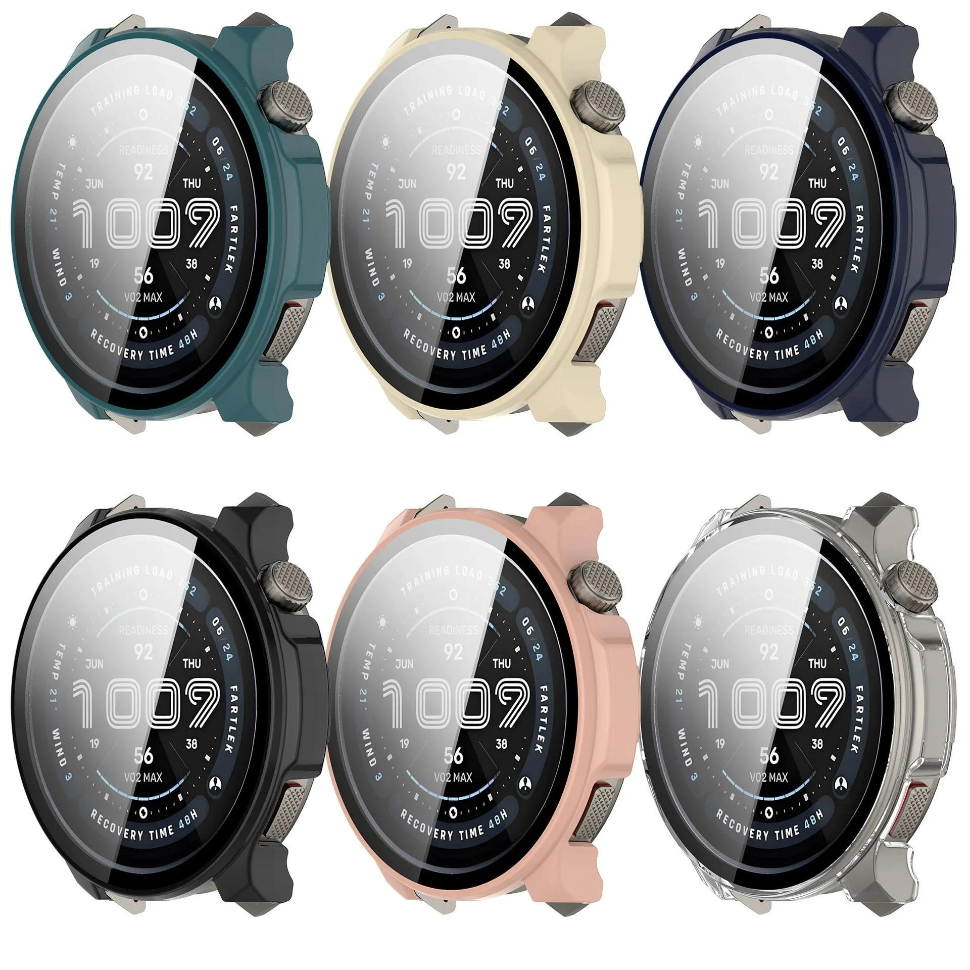 PC Protective Watch Case for Amazfit Balance 2 / Balance Smart Watch Bumper Full Coverage Tempered Glass Screen Protector Cover