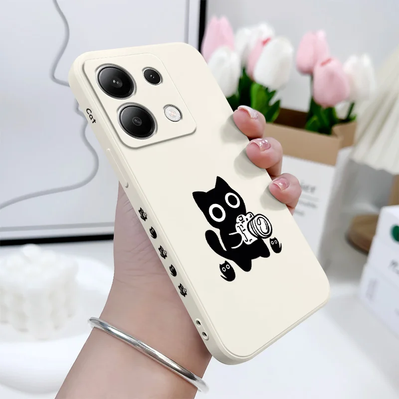 مضحك القطط قضية الهاتف ل Xiaomi Redmi ملاحظة 14 13 12 12S 11 11S 10 10S 9 9S 14C برو زائد 4G 5G السائل غطاء سيليكون