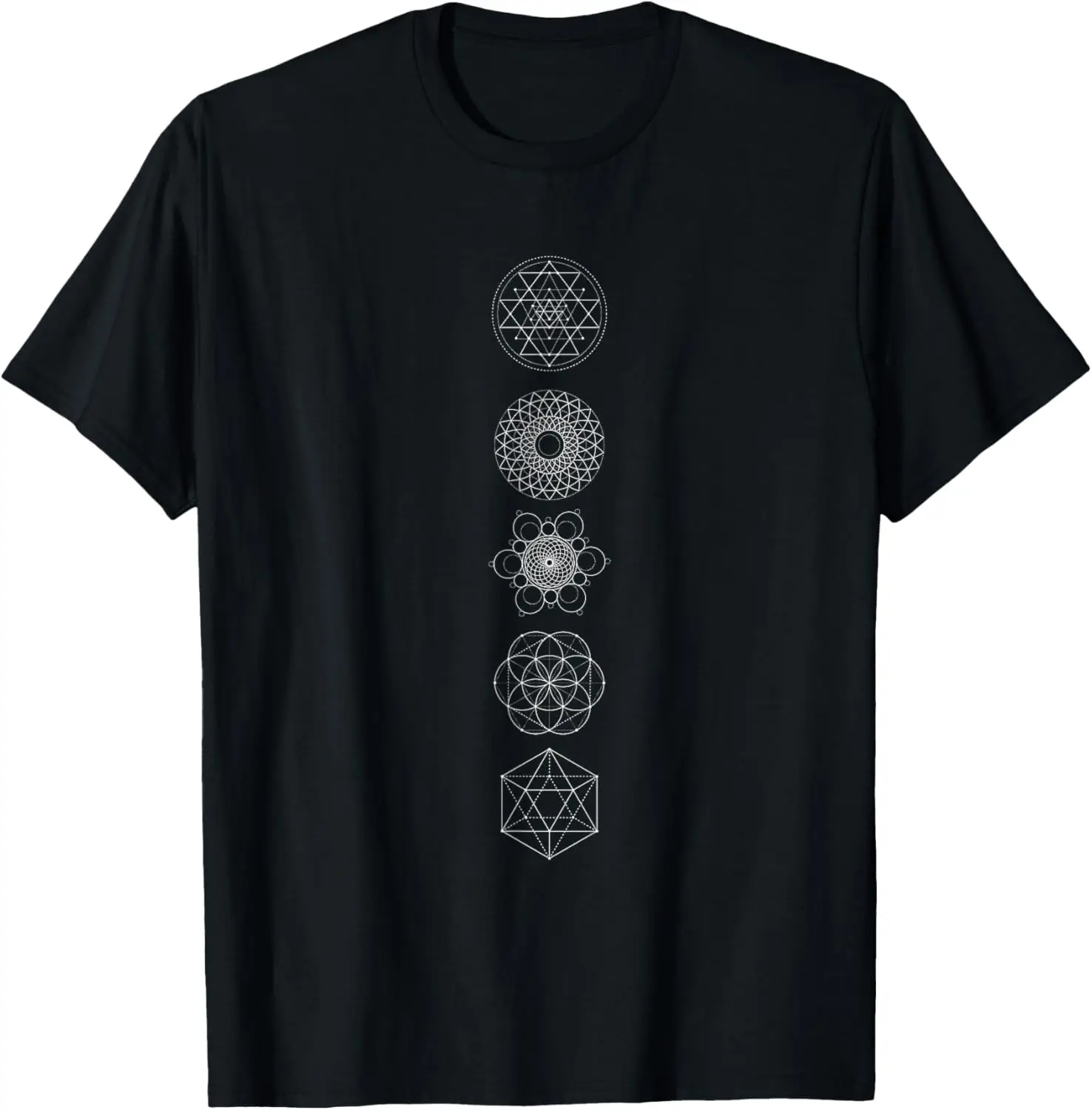 Sacred Geometry Symbols of Ancient Mystical Wonders New Age T-Shirt Mens Fashion Y2k Printed T-shirt Camisas Streetwea