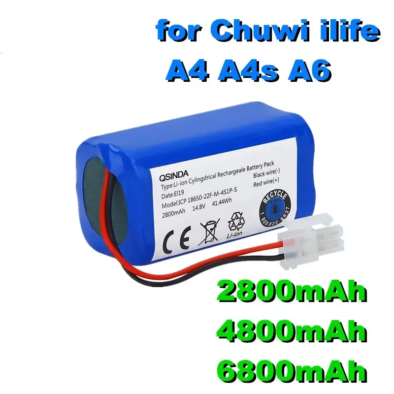 

100% neue original Akku 14,8 V 6800mAh robotic staubsauger zubehör teile für Chuwi ilife A4 A4s A6