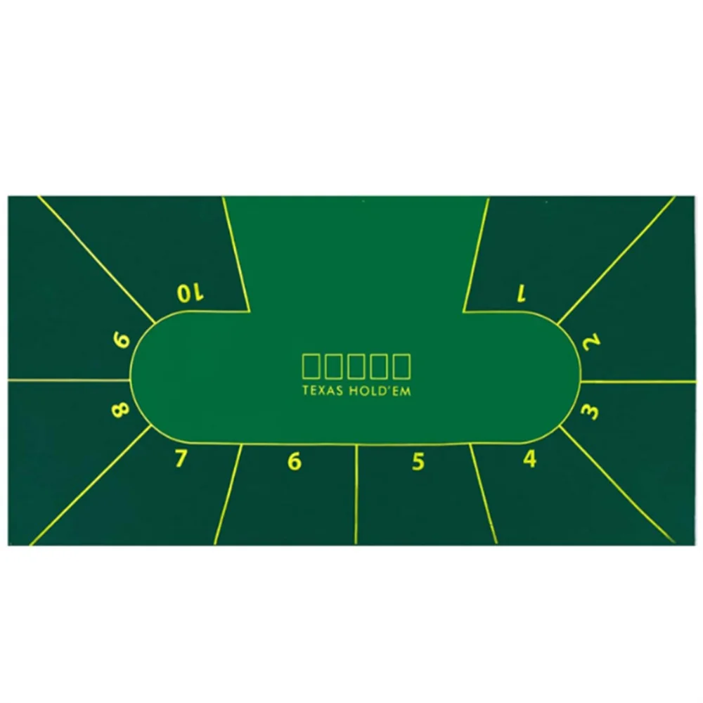 

Texas Hold'em Poker Mat Rubber Casino 10 Players Table Poker Tablecloth Anti Slip Thick Poker Mats for Party Mahjong Board Game