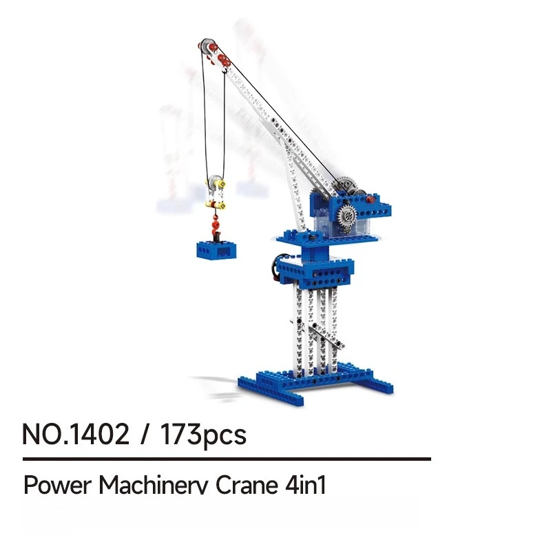 SEMBO-grúa mecánica de potencia, bloques de construcción creativos hechos a mano, vehículo de ingeniería ensamblado, engranaje, rompecabezas, juguete, modelo, regalo de cumpleaños