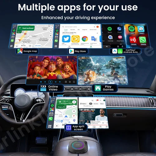 Imagen 2 del producto Carlinkit Android 13 S2 Ai Box SM6115 Carplay inalámbrico Android soporte automático Youtube Netfilx IPTV Spotify sistemas inteligentes de coche
