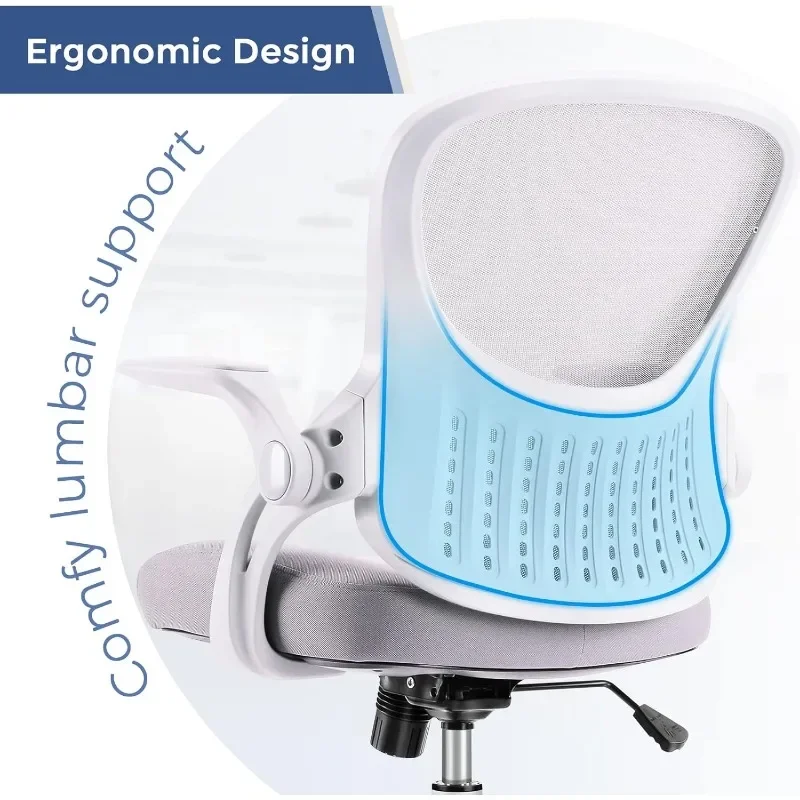 Ergonômico Mesh Computer Desk, High Back Swivel, Task cadeira executiva, braços macios, acolchoado apoio lombar, Home Office