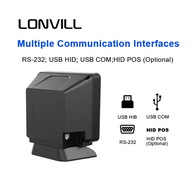 Groothandel USB Handsfree Big Scan Window QR-codelezer Platform Barcodescanner voor POS Supermarkt Retail