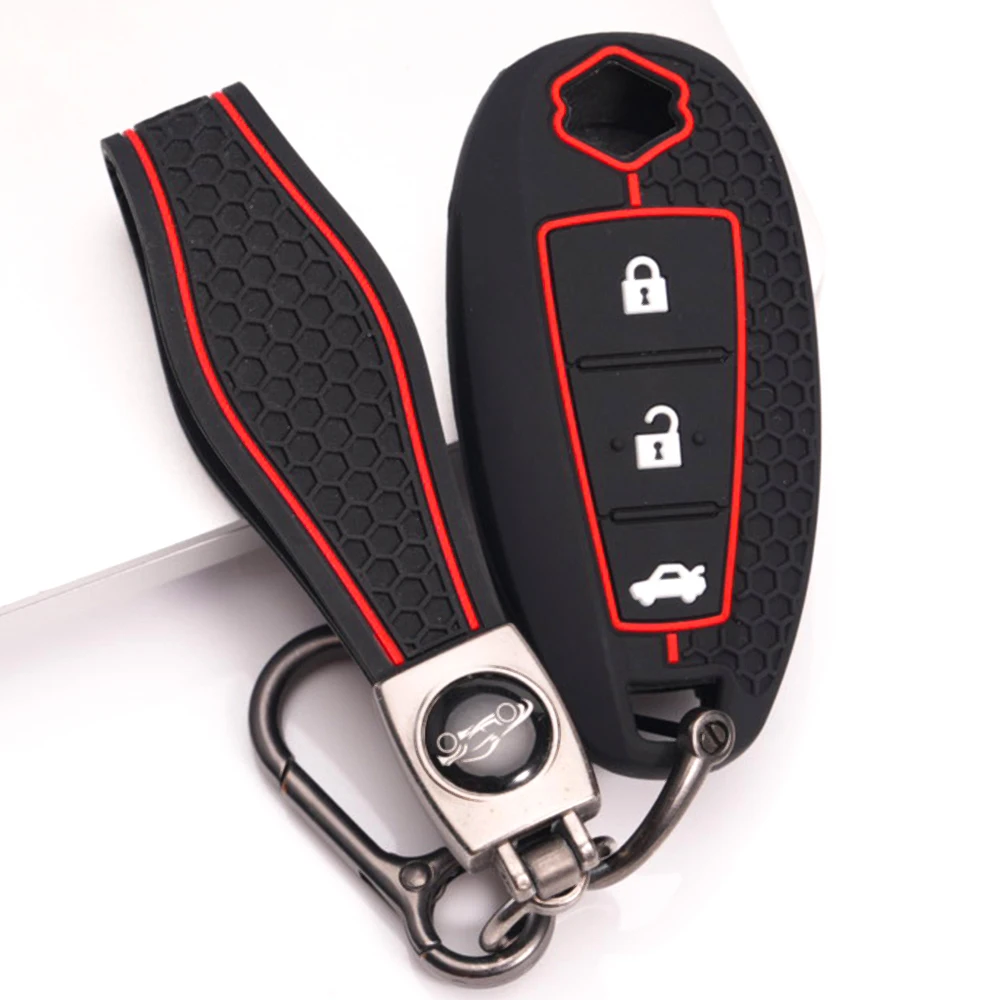 Key Case Cover With Wrist Strap For Suzuki Swift Vitara SX4 Baleno Ciaz Ertiga Ignis Kizashi S-cross Alivio Precise Fit Stylish