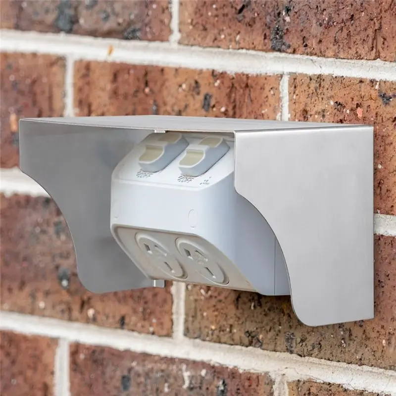 ABZZ-Stainless Steel Protection Rain Waterproof Metal Cover Door Lock Cover Forcontrol Machine System Reader Doorbell Socket Cov