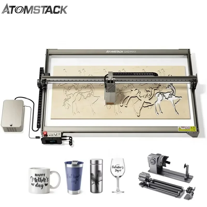 Xiangyin  A40 S40 X40 Max 210W 800*400mm Power Adjustment 24W/48W With Air Assist CNC Metal Wood Acrylic  Cutting