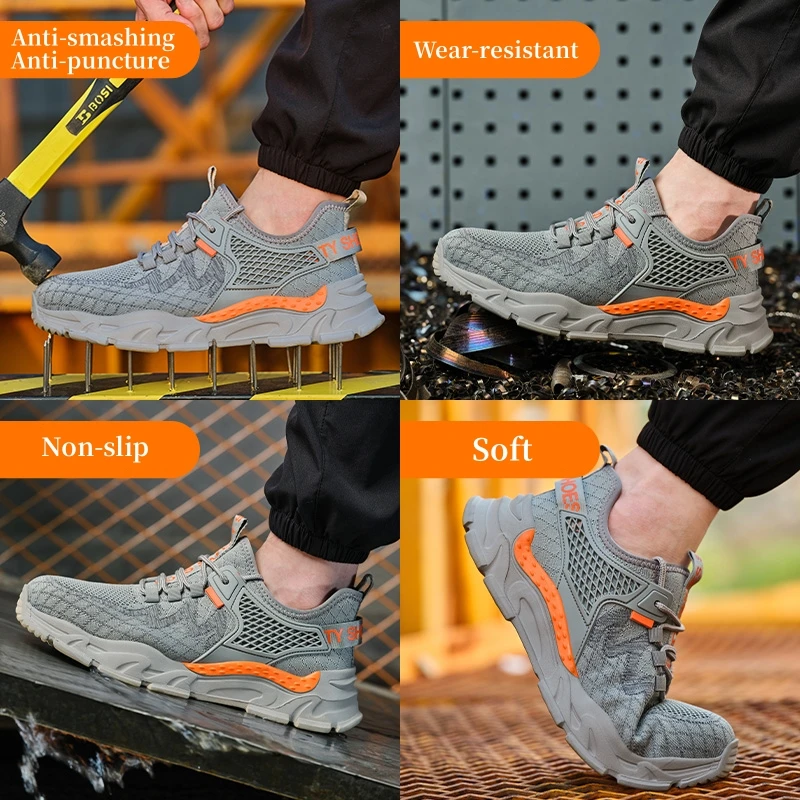 Insulation 6KV Work Safety Shoes Men Women Light Breathable Anti Smashing Anti puncture Work Sneakers Protective Safety Boots