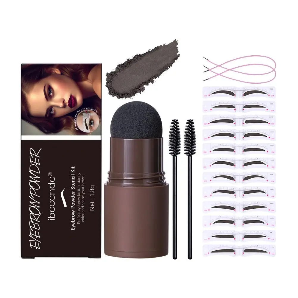 Complete Professional Eyebrow Powder Stamp Shaping Kit Makeup Brushes Eyebrow Paint Eyebrow Pencil Eye Brows Stencil Makeup