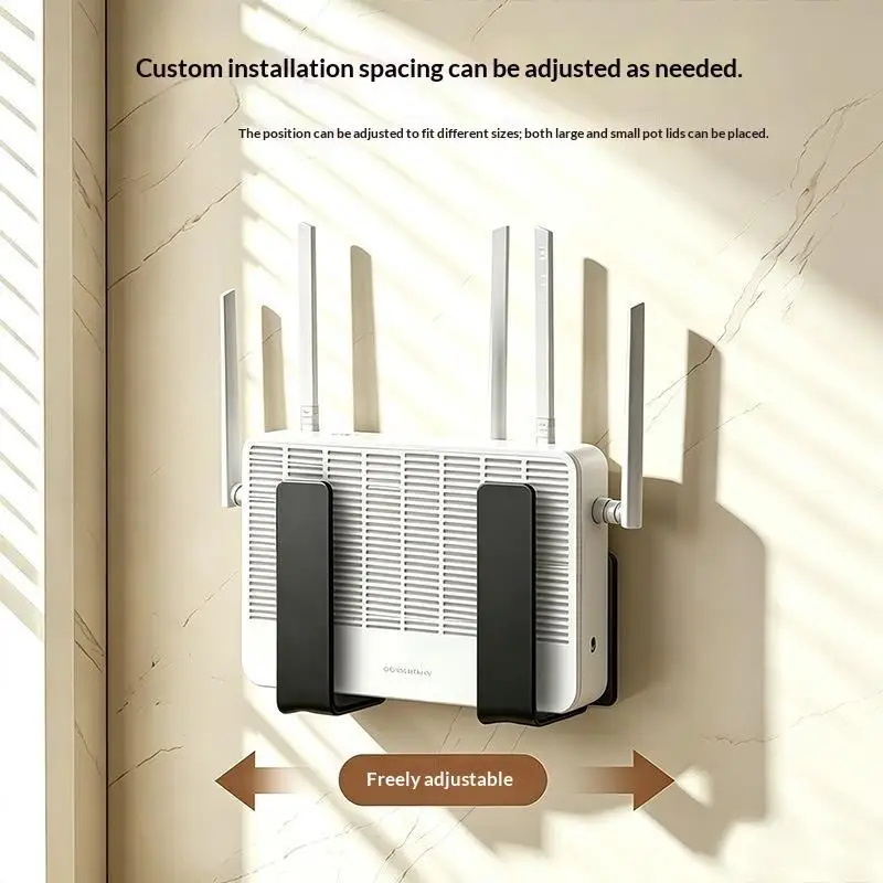 No-Drill Wall Mount Router Storage Box | TV Network Fiber Set Topbox Holder | Multi-Functional Media Device Shelf For TV