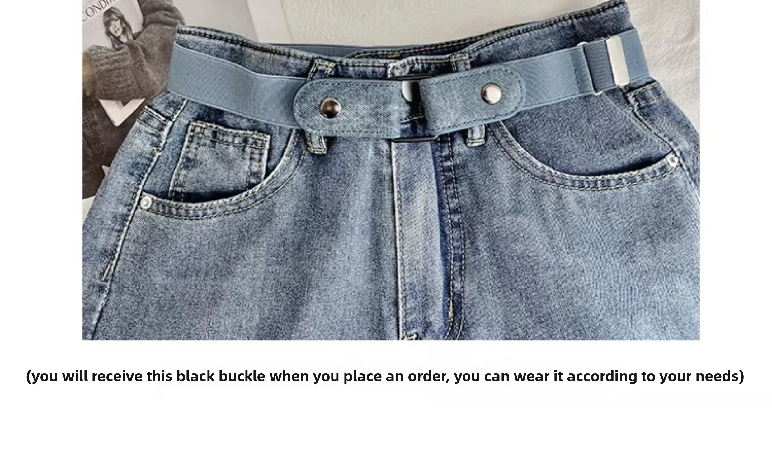 Schnallenloser Gürtel für Männer und Frauen Unsichtbarer Elastischer Gürtel Verstellbare Schnalle Dehnbarer Gürtel Taillengürtel für Jeans Hosen – Detail 4