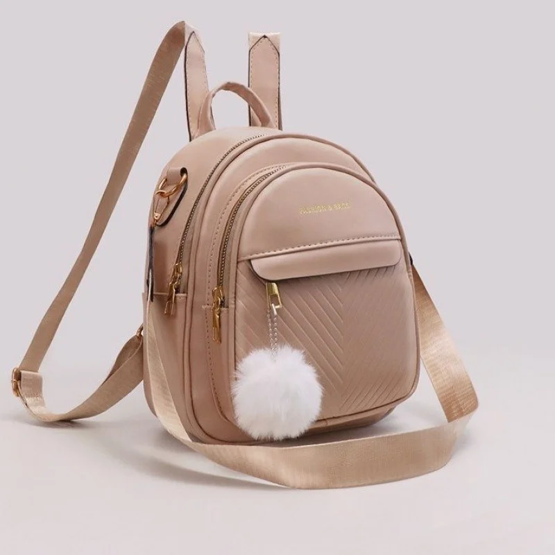 

trendy backpack for women minimalist pu leather handbag fashion solid color daily commute school bag