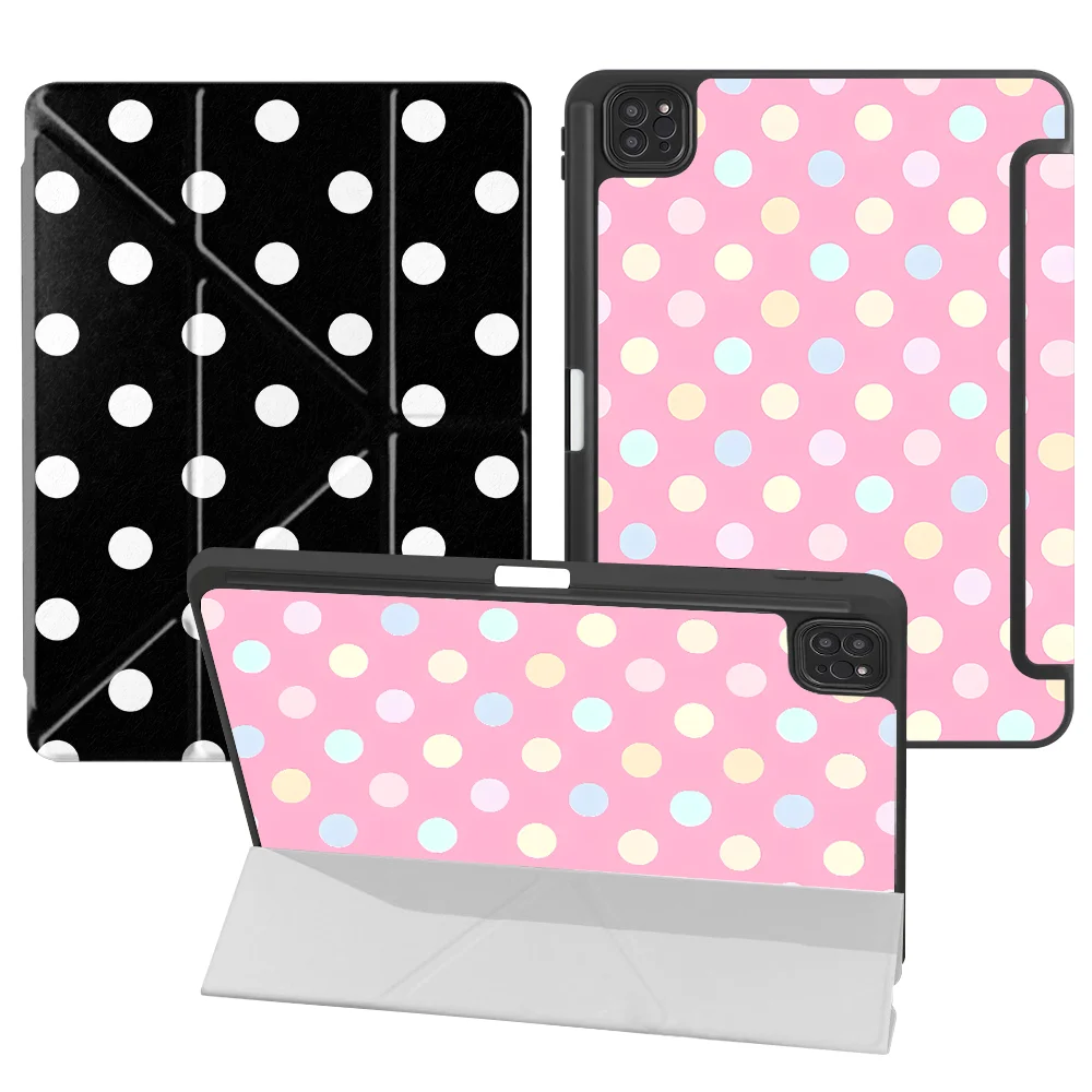Polka Dot Print Tablet Case For iPad Air 8 M2 M3 3 Pro M4 13 2025 2026 12th 11th Mini 7 6 5 10th Gen 9th With Pen Slot Cover