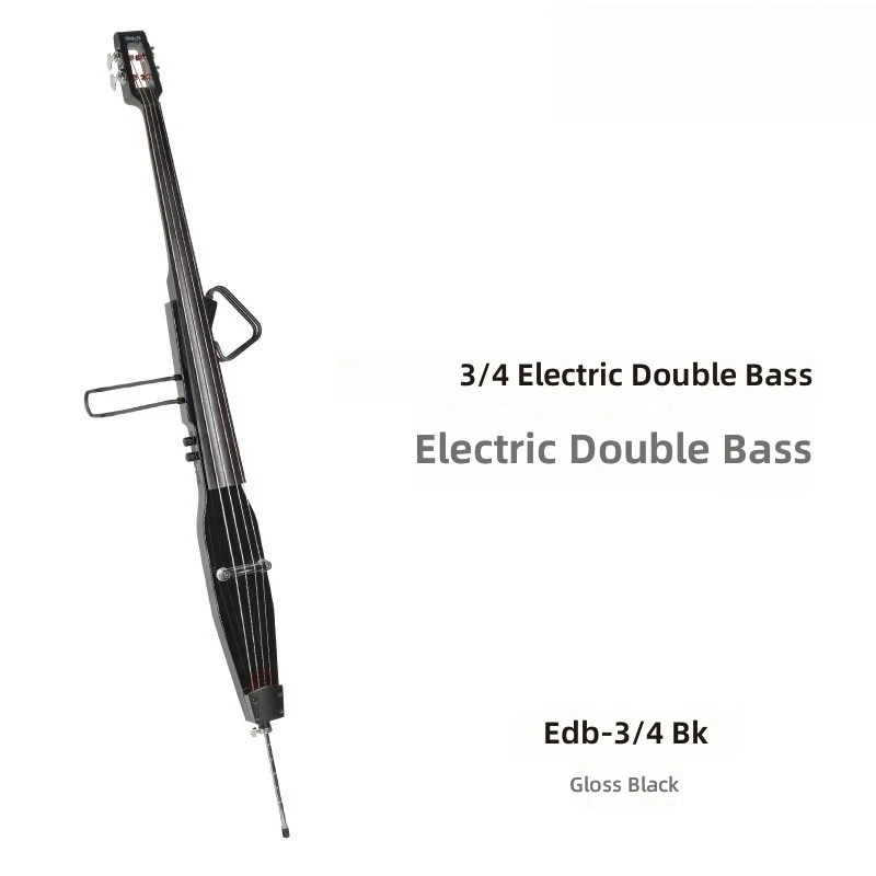 EDB-3/4 3/4 Size Electric Upright Double Bass, Portable Electric Double Bass Instrument for Jazz Stage & Studio Performance