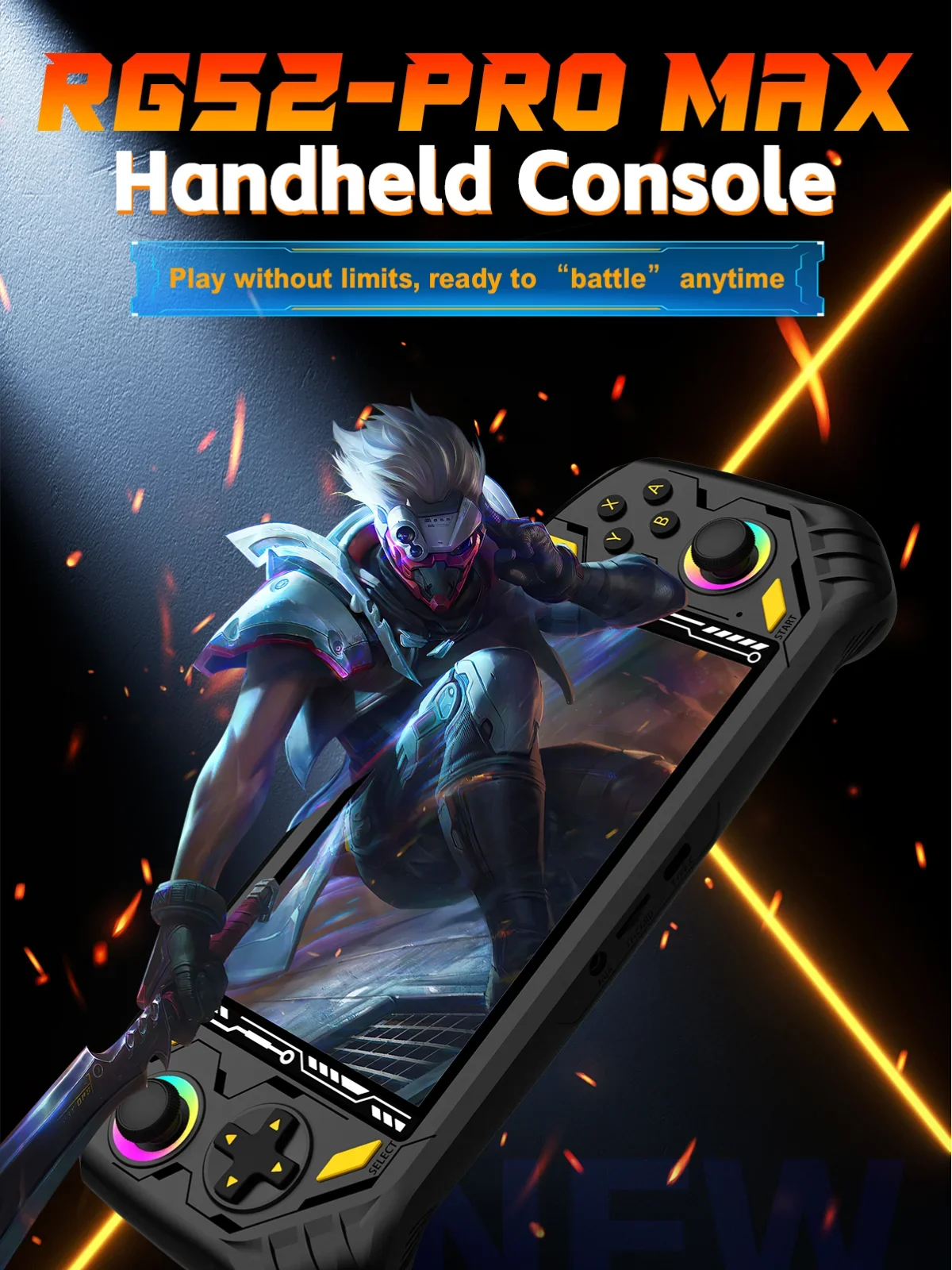 

Портативная игровая консоль AISLPC RG52 Pro Max в стиле ретро, экран 5,5 дюйма, 8G + 128G, EMMC, игра PSP PS2, Wi-Fi, Bluetooth, ТВ-выход, Android13 VS RG556