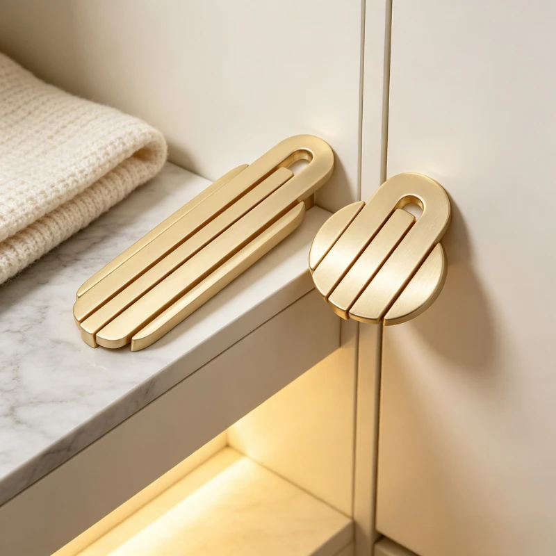 Cabinet Door Handle, Invisible Derailment Drawer Anti-collision Handle, Modern Light Luxury Furniture Small Handle