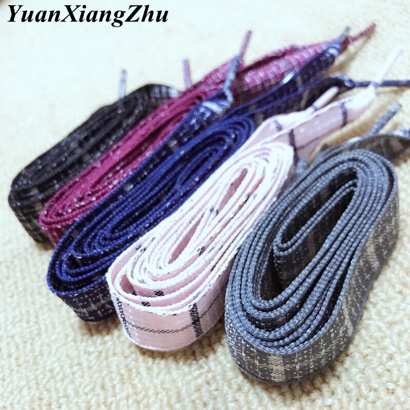 1Pair British Style Plaid Shoelaces Cotton And Linen Sneaker Sports Casuals Shoes Lace Length 60/80/100cm For Men Women Shoelace