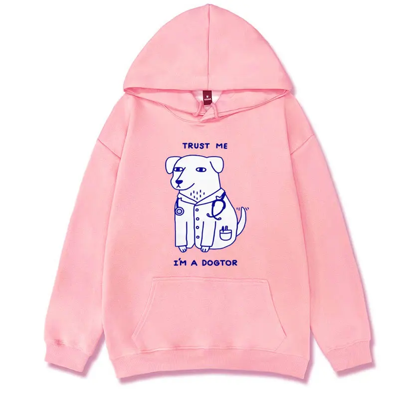 Trust Me I Am A Dogtor Meme Hoodies Funny Dog Doctor Cool Hoodie Streetwear Men Women\'s Retro Casual Fleece Humor Sweatshirt Y2k