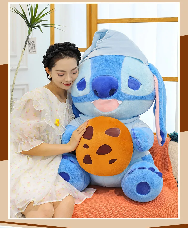 30/45/60/80 センチメートルリロ & スティッチアニメぬいぐるみおもちゃパジャマクッキーステッチ人形ソファ枕学習装飾品ホリデーギフト
