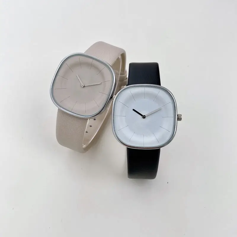 Square Quartz Stainless Dial Casual Wrist Watches Leather Strap Fashionable Clock Waterproof Wristwatch for Women