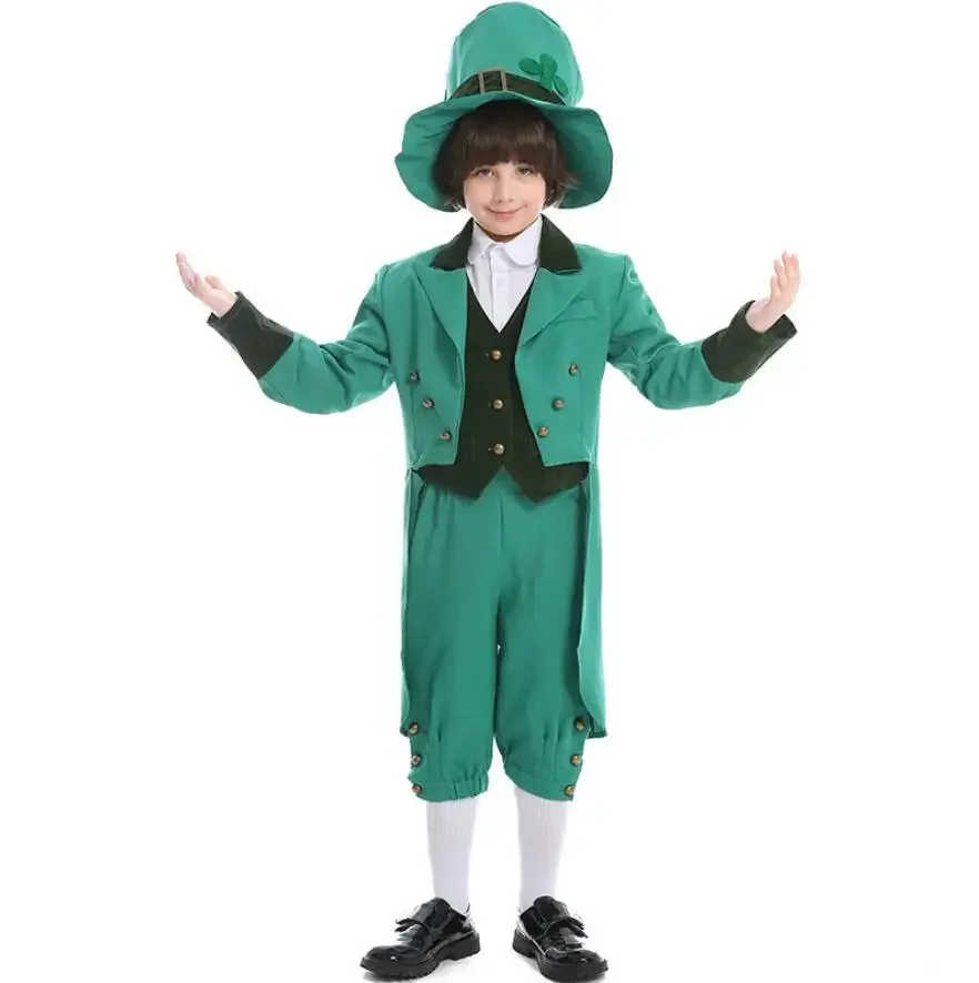 Adult Children Funny St Patricks Lucky Irish Leprechaun Halloween Fancy Dress Costume Outfit Suit