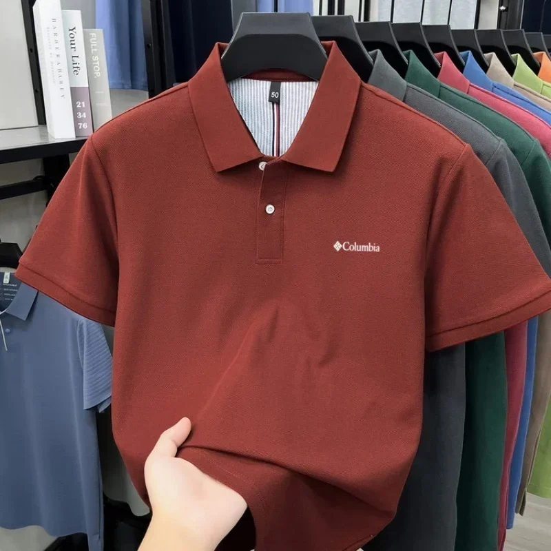 100% reine Baumwolle 2026 High-End Marken Herren Kurzarm-Poloshirt Sommer Mode Luxus Logo Besticktes Golf-Oberteil Lässiges T-Shirt – Detail 32