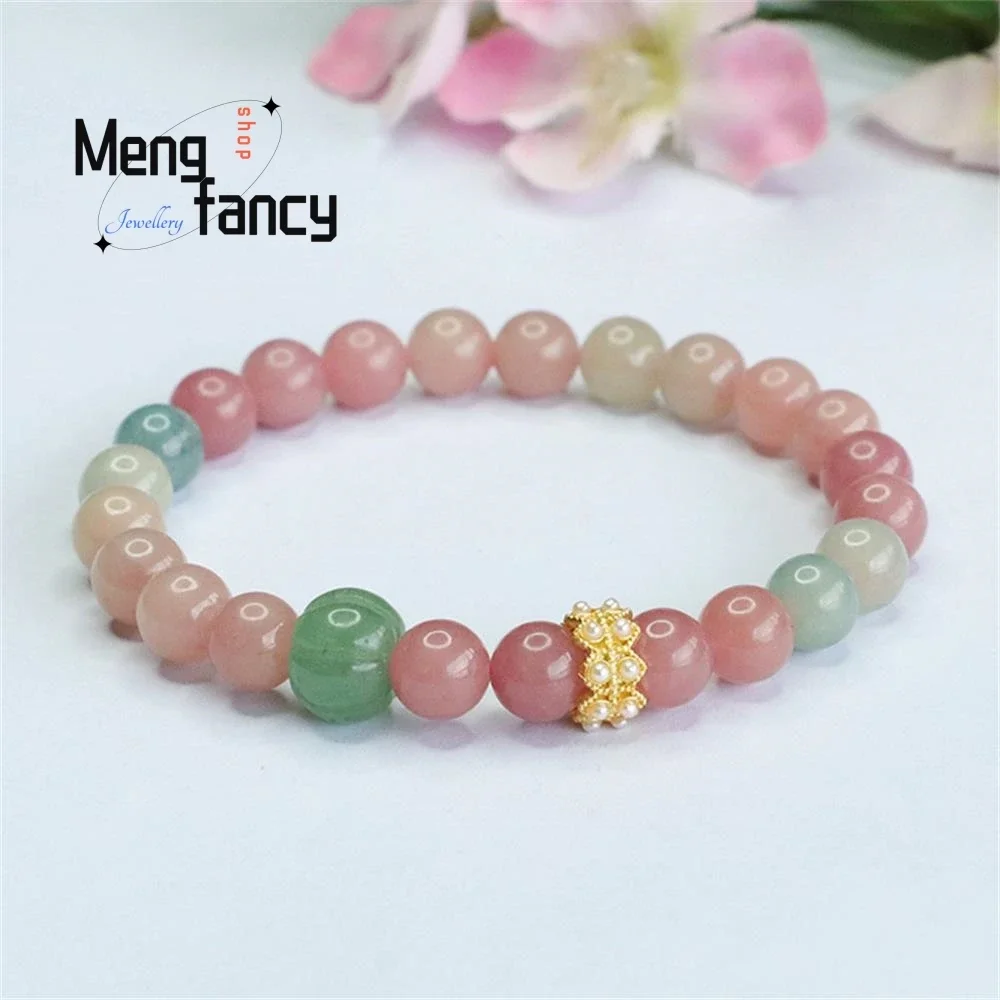 Natural Brazilian Old Mine Tourmaline String Exquisite Elegant Simple High-Grade Bracelet Crystal Coloured Treasure Fine Jewelry