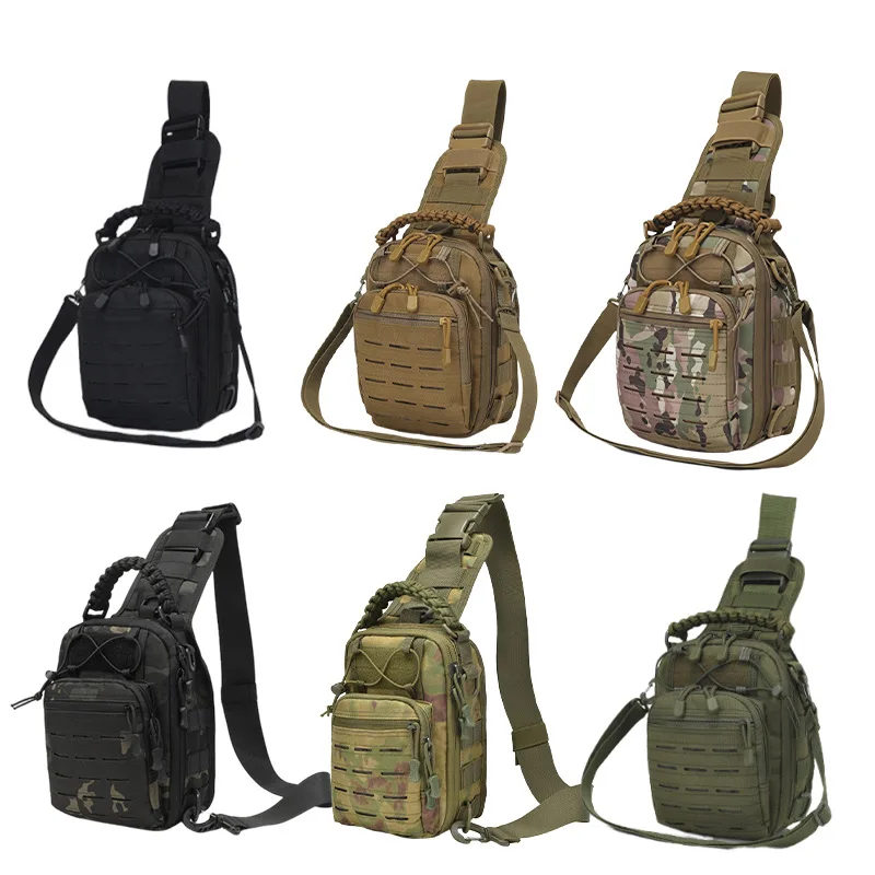 One Shoulder Oblique Span Outdoor Portable Cycling Bag Camouflage Field Sports Hanging Bag Laser Breast Bag