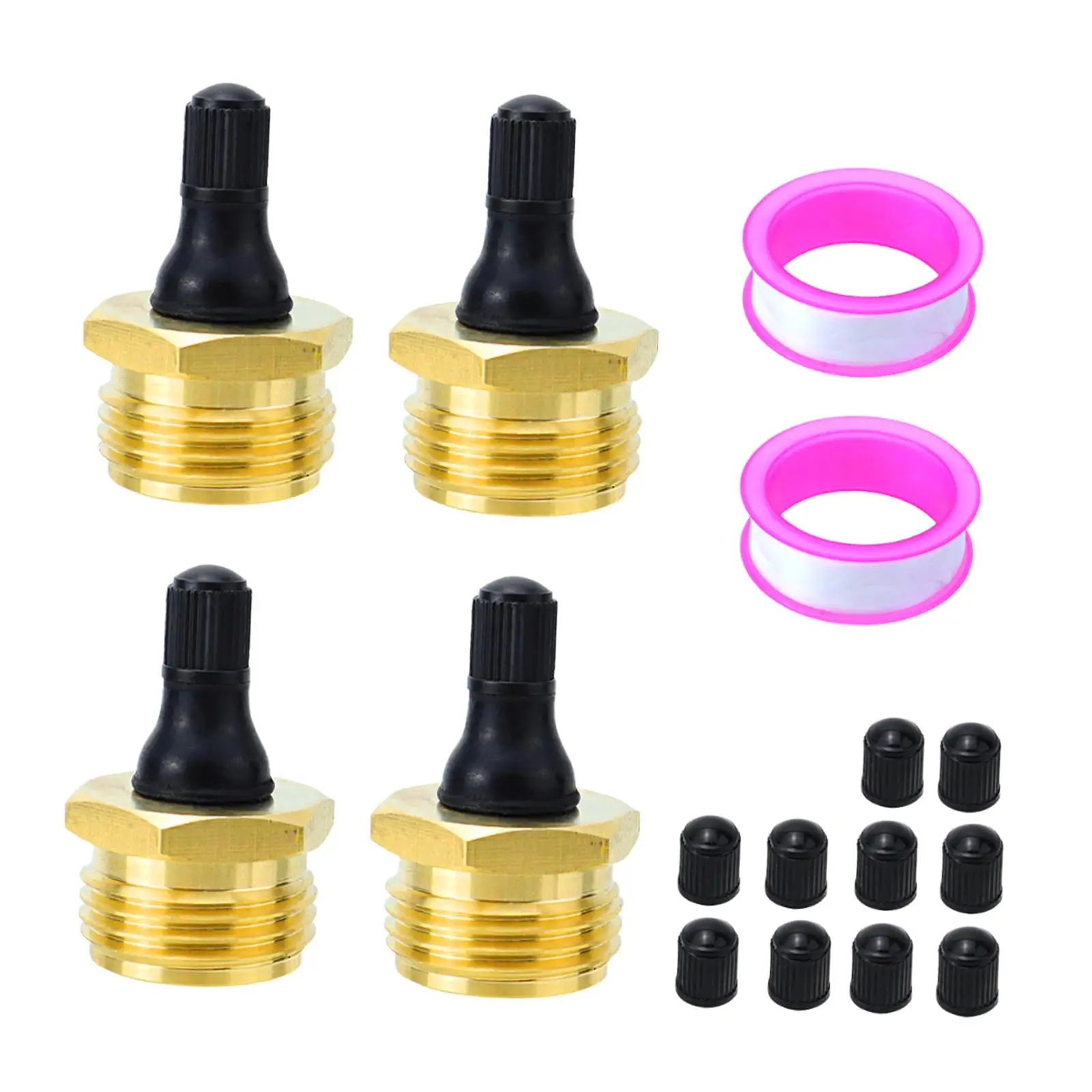 4 قطع من قابس نفخ النحاس RV سهل التركيب لمقطورات السفر والقوارب