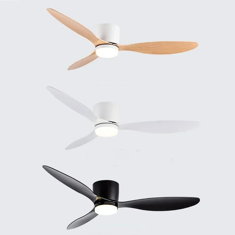 Modern Led Ceiling Fan Without Lights DC Motor 6 Speeds Timing Fans 20CM Low Floor Loft Remote Control Decorative Fan With Light